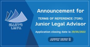 TERMS OF REFERENCE (TOR): Junior Legal Advisor