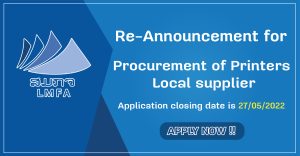 Re-Announcement for Procurement of Printers Local supplier